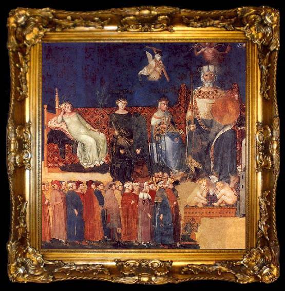 framed  Ambrogio Lorenzetti Allegory of Good Government, ta009-2